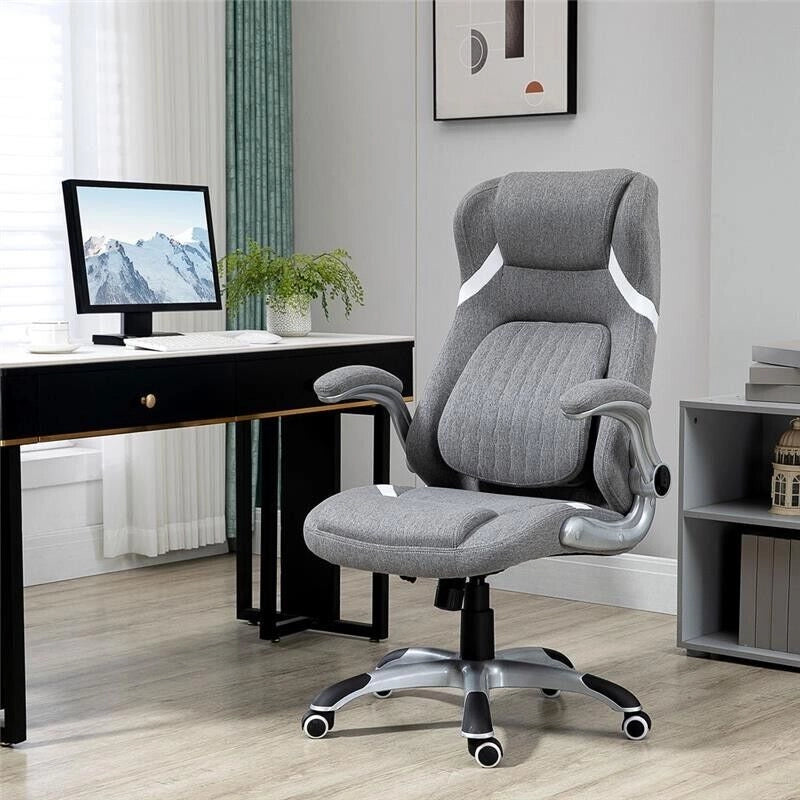 SEDIA DA UFFICIO RECLINABILE IN TESSUTO CON ALTEZZA REGOLABILE, 68X76X109-117 CM