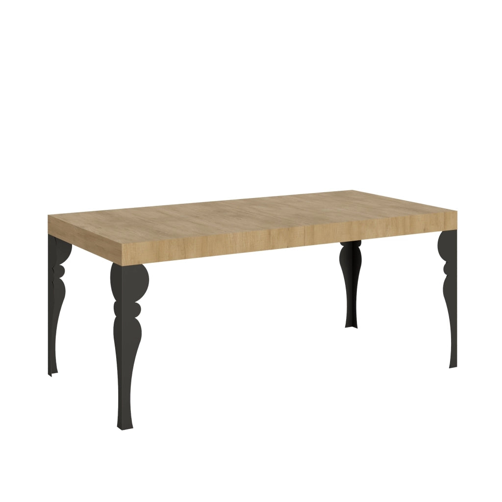 Tavolo Allungabile 200-304x90x77 cm Paxon Quercia Natura Telaio Antracite