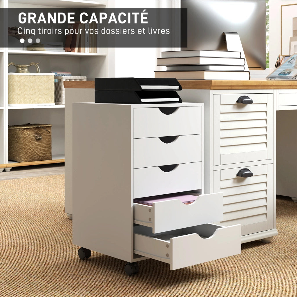 Scrivania con cassetti ¨C Zephmum ¨C Legno, Bianco, 40x40x67 cm
