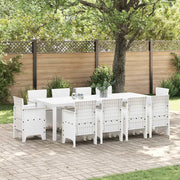 Set da Pranzo per Giardino 11 pcs Bianco Polipropilene