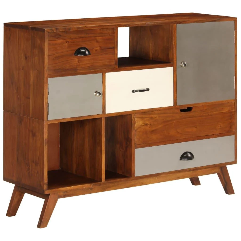 Buffet credenza mobiletto consolle mobile contenitore 115 cm legno massello di acacia 4402175