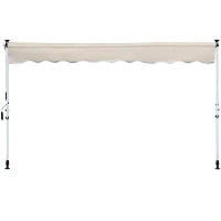 Tenda da Sole a Bracci 4x1.2m con Manovella e Struttura Telescopica, Cachi