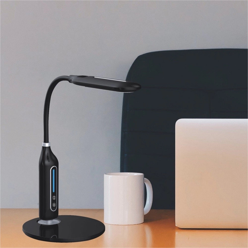 Trade Shop - Lampada Da Tavolo Scrivania Led Luce Touch Snodabile Dimmerabile 3 Modalita' -