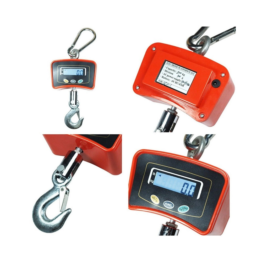 Trade Shop - Bilancia Da Gru 200 Kg Con Gancio Acciaio Inox Bilancia Industriale -