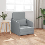 Divano Letto a Pavimento 2-in-1 Grigio Chiaro 65x80x83 cm Tessuto