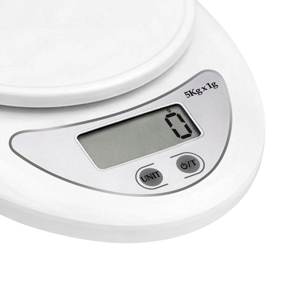 Bilancia da Cucina con Ciotola Schermo LED Funzione Tara e Unità Multiple Bianco Avizar