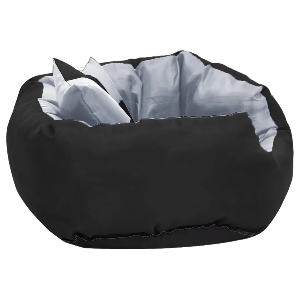 Cuscino per Cani Reversibile e Lavabile Grigio Nero 65x50x20 cm 171207
