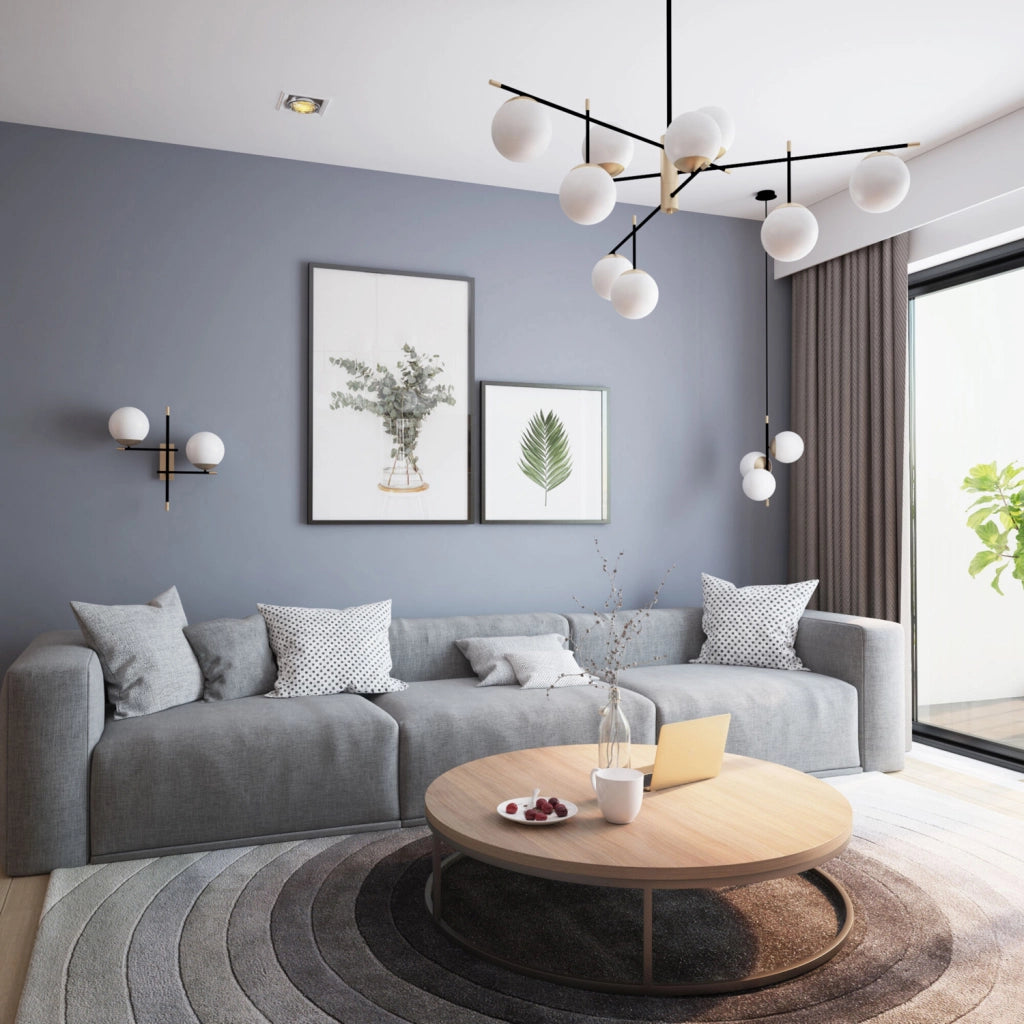 Maytoni lampadario contemporaneo Nostalgia 9 luci E14 oro opaco metallo vetro diffusori bianchi