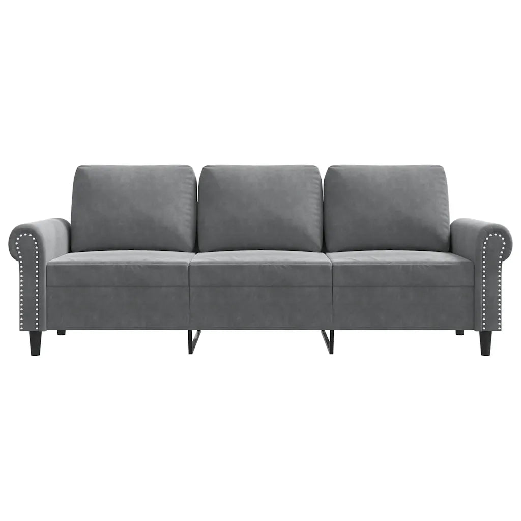 Divano a 3 Posti Grigio Scuro 180 cm in Velluto 359540