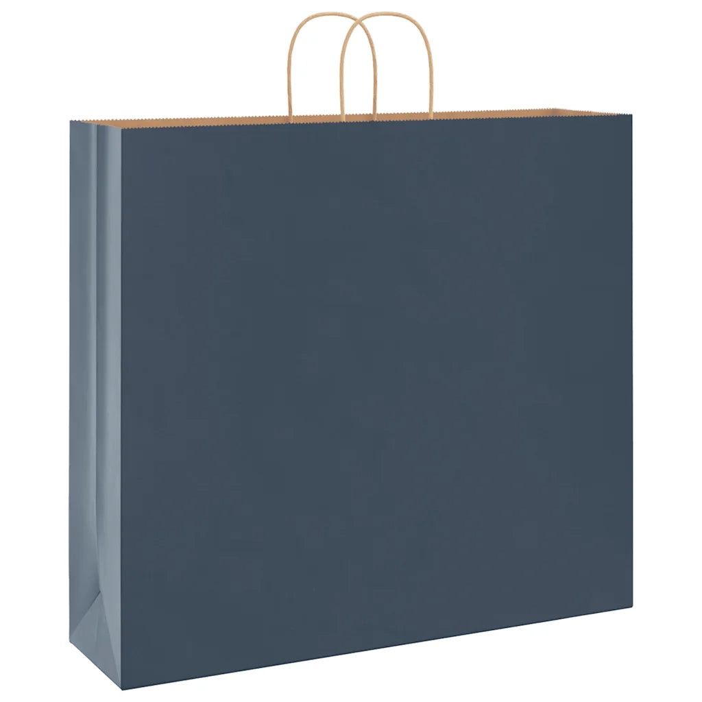 Sacchetti di Carta 250 pz con Manici Blu 54x15x49 cm