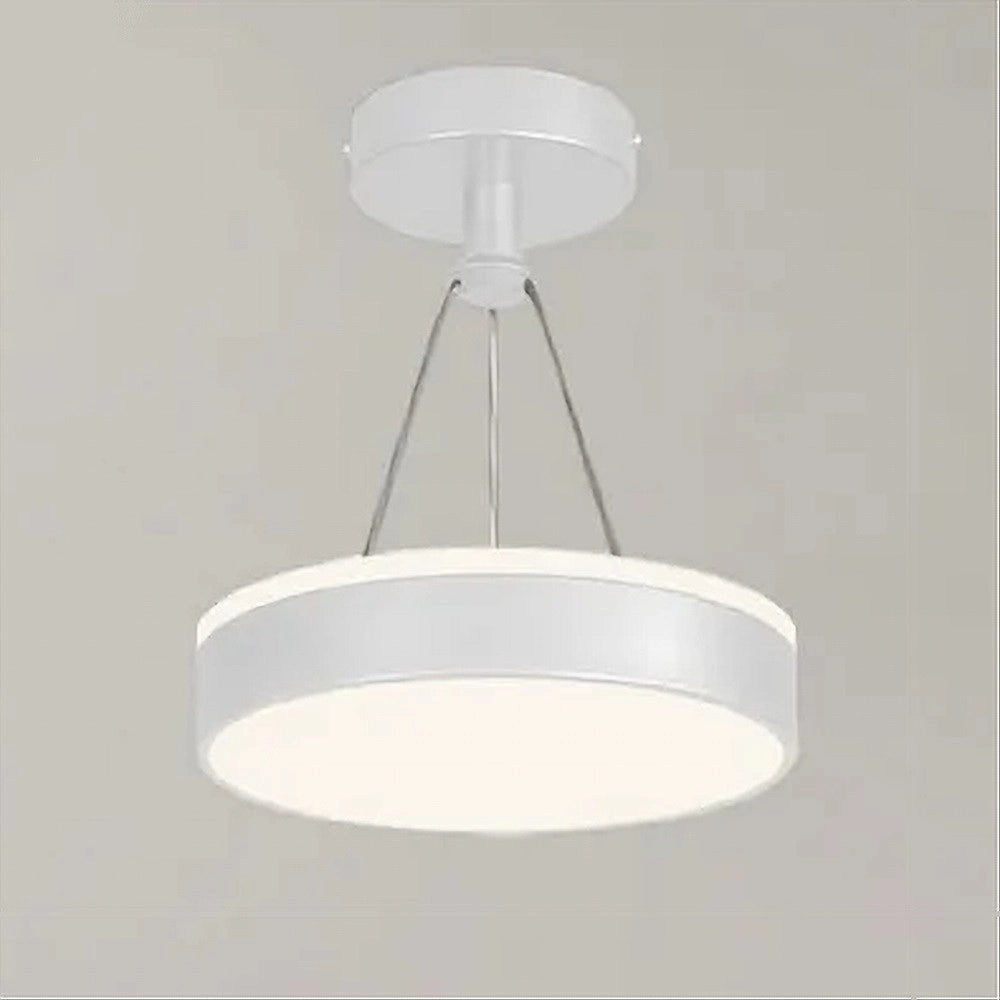 Trade Shop - Lampadario A Sospensione Led 24 W Cerchio Tondo Moderno Bianco Doppia Luce 50506 -
