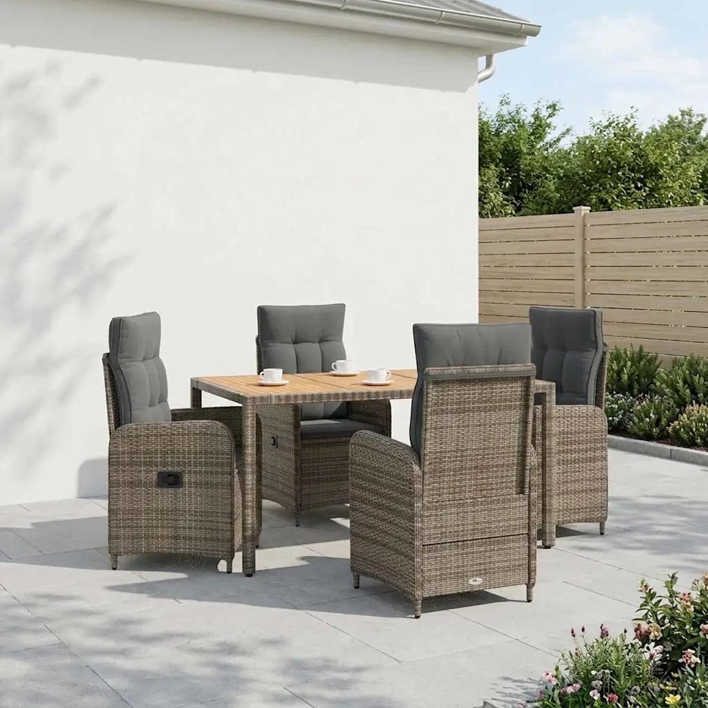 Set da pranzo per esterni 5 pz Grigio chiaro e grigio scuro 3422280