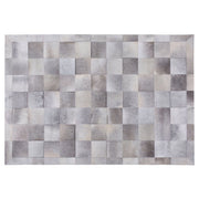 Tappeto tappetino Grigio Pelle 140 x 200 cm Patchwork Pelle Bovina Geometrico Rettangolare Moderno