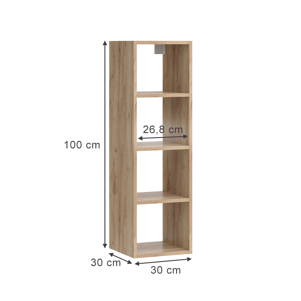 Vicco Scaffale a muro Antracite 30 x 100 cm con 4 ripiani aperti