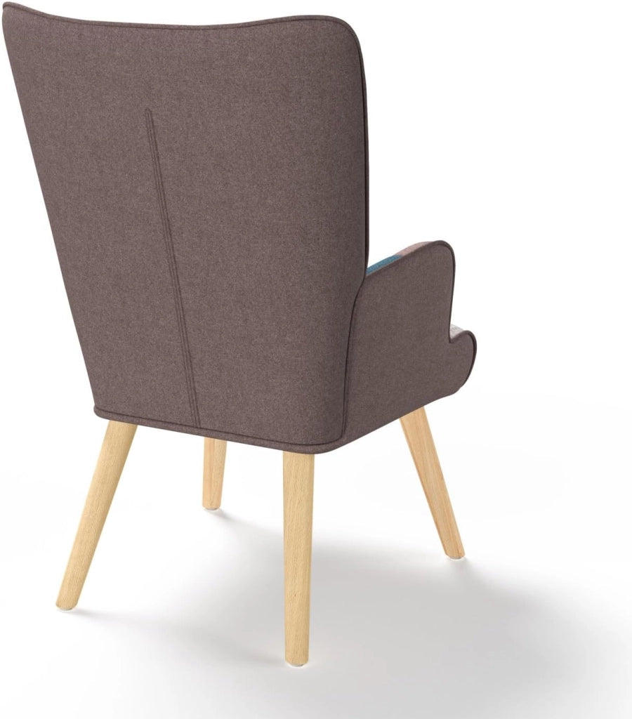 Poltrona scandinava IVAR in tessuto patchwork multicolore