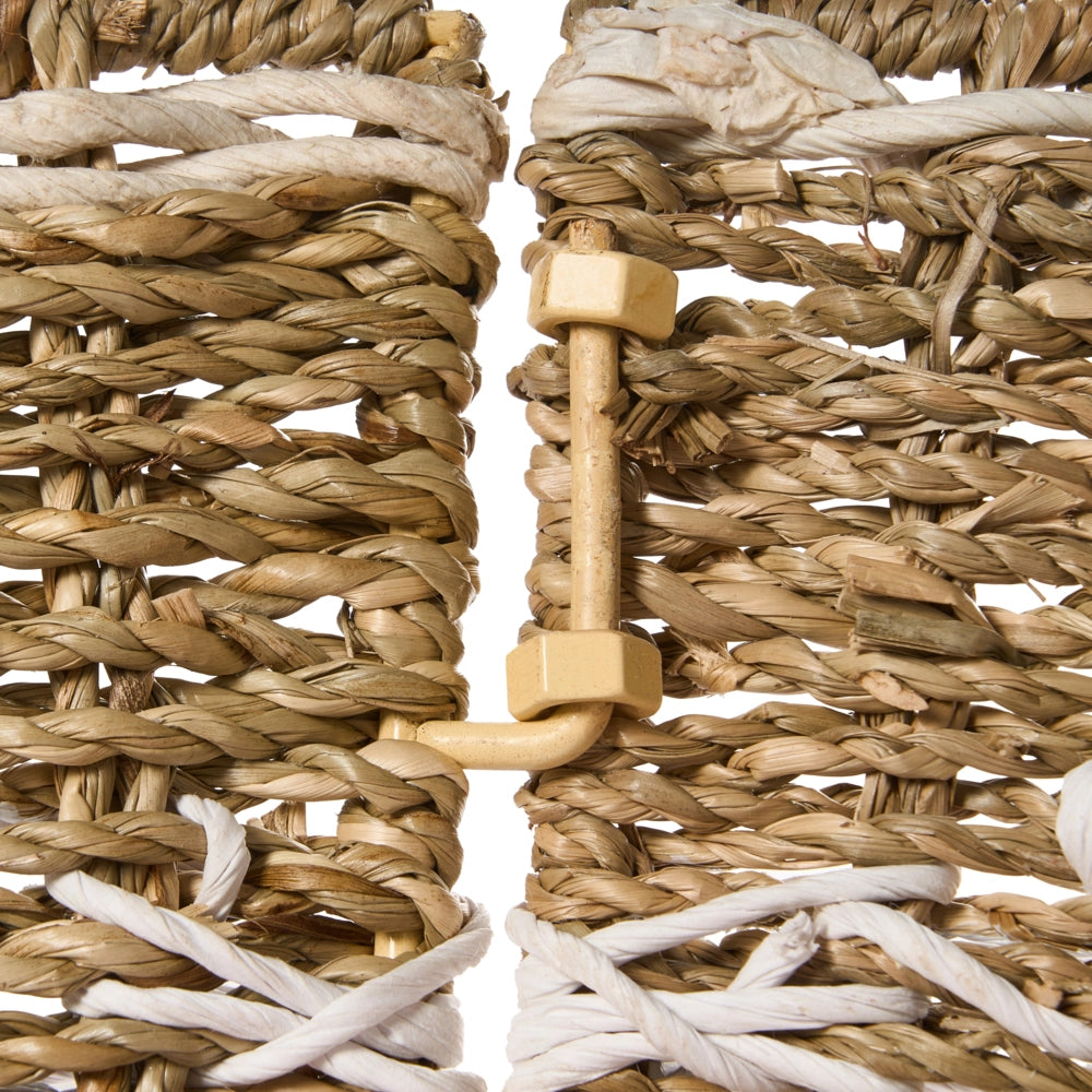 Collare dell'albero di Natale naturale con seagrass bianco ⌀ 51 cm Accessori rotondi fatti a mano