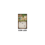 Quadro led con calendario marrone rettangolare cm 30x50x1,8