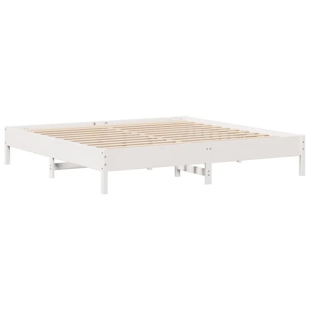 vidaXL Giroletto senza Materasso Bianco 200x200 cm Legno Massello Pino