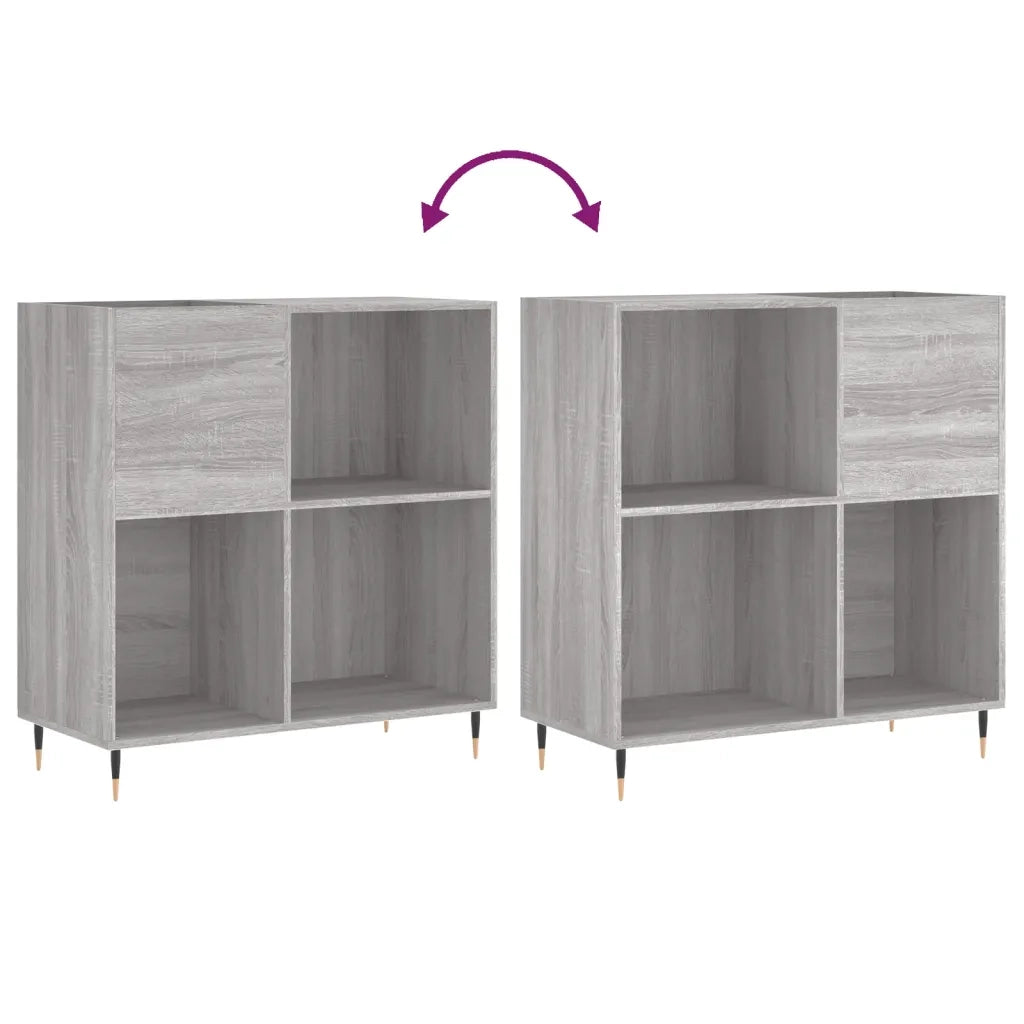 Mobile Porta Dischi Grigio Sonoma 84,5x38x89 Legno Multistrato 831770