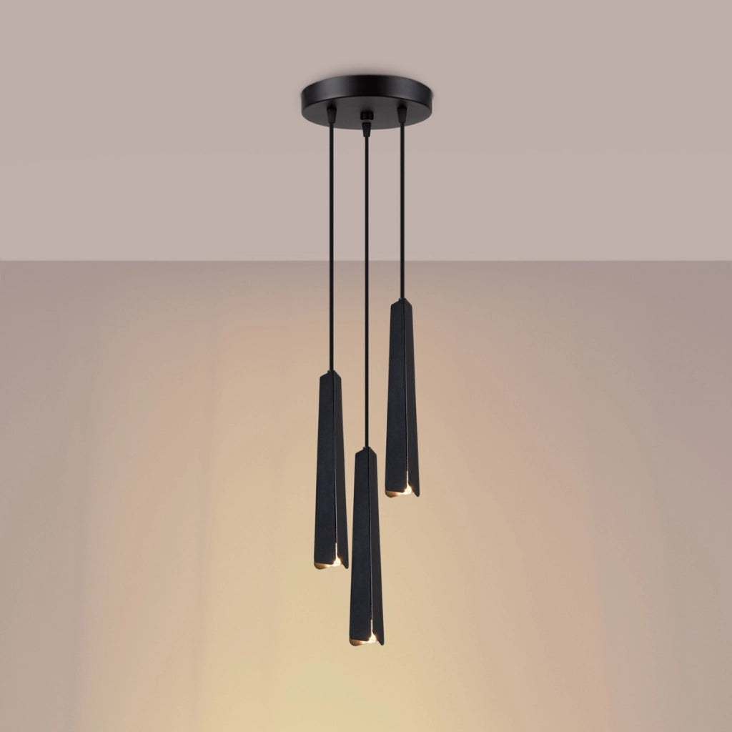Lampada a sospensione PRYSM 3P nero