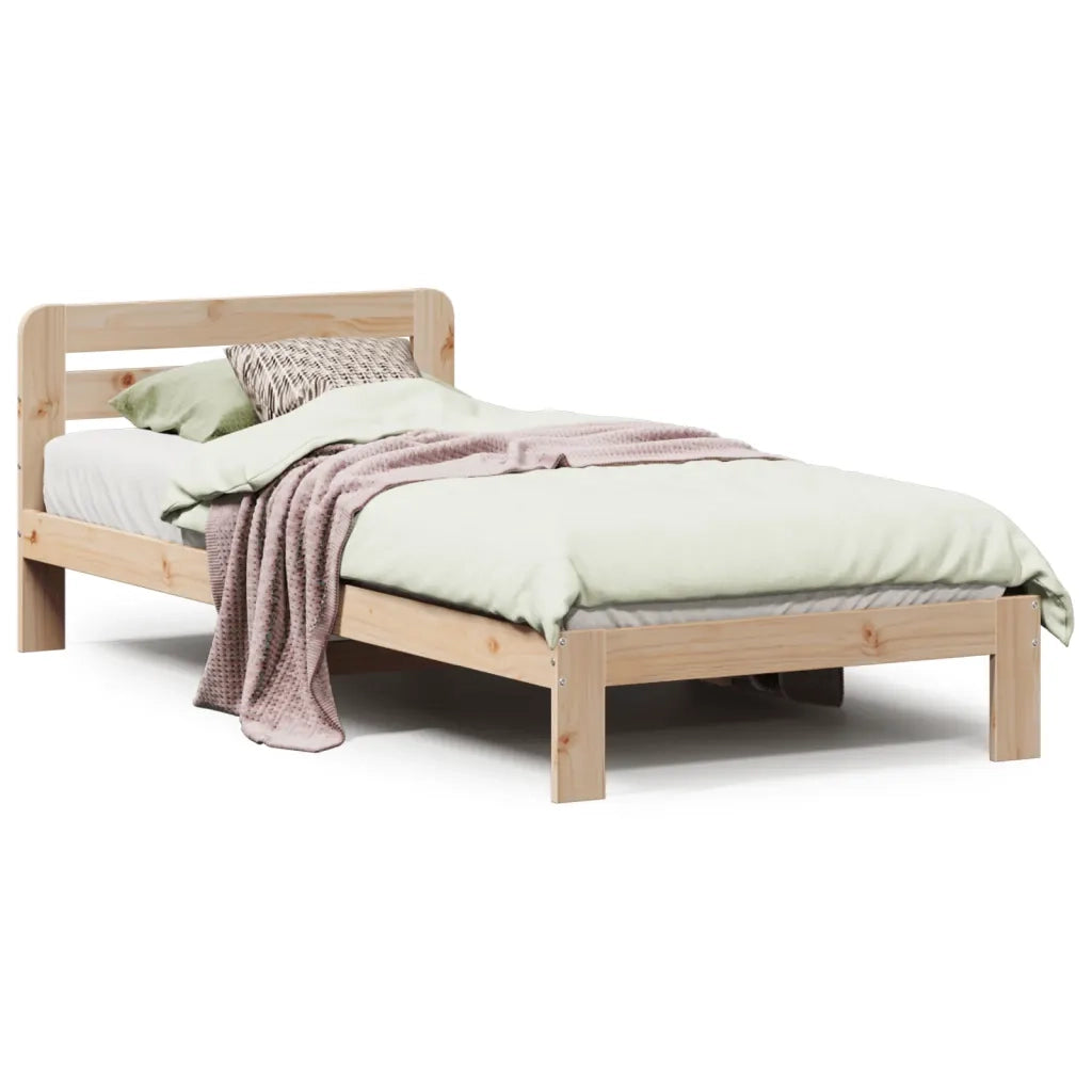 Letto senza Materasso-Struttura Letto 90x200 cm in Legno Massello di Pino 715444
