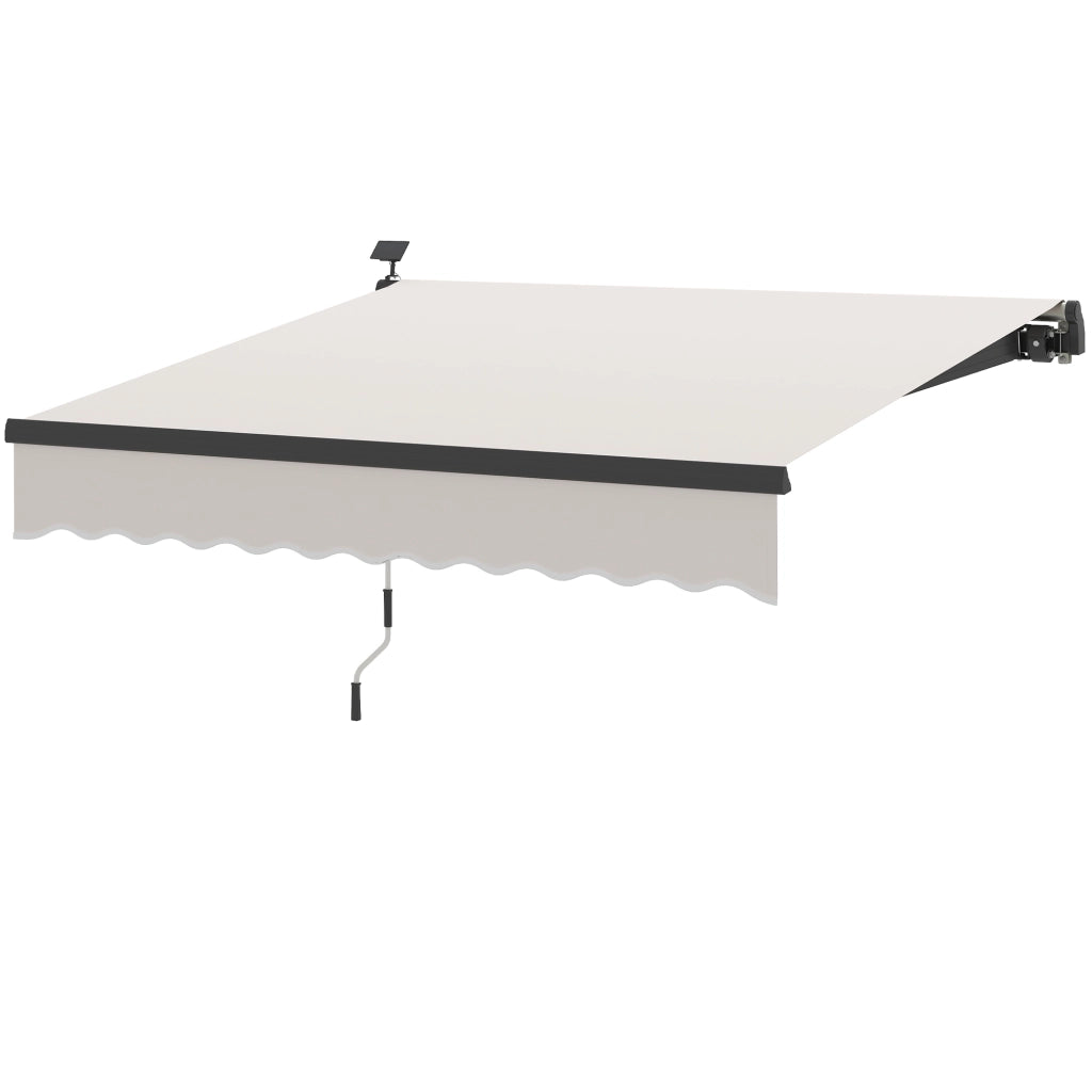 Toldo Retraibile Manuale con Luci LED Solari ¨C zephmum ¨C Crema 3x2,5 m