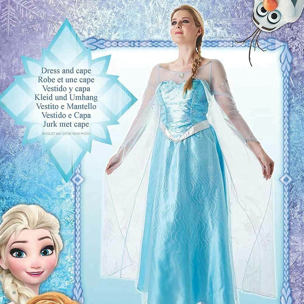 Costume Disney Frozen Elsa Vestito Disney Frozen Taglia S Carnevale Adulto