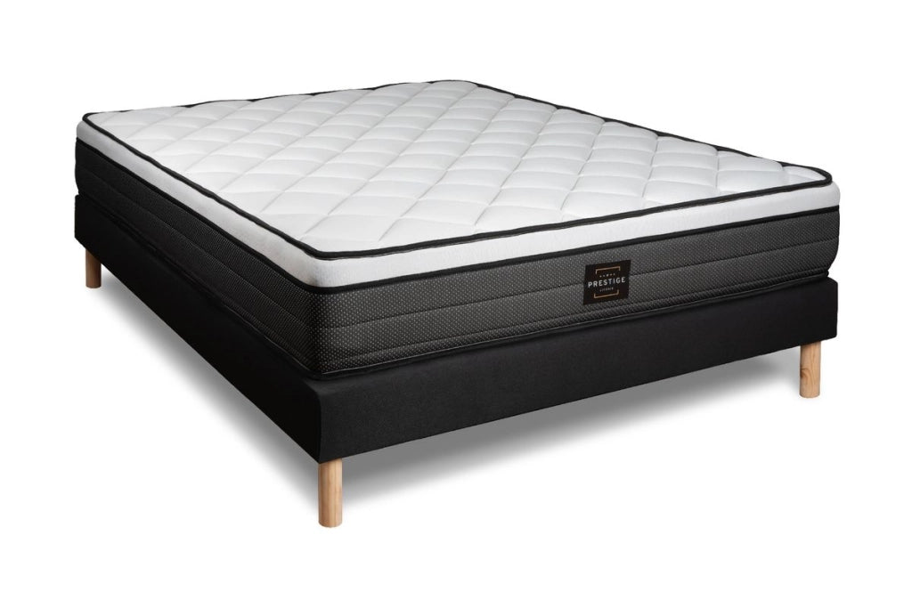 Pacchetto letto completo - Materasso 140x190cm + Box spring con doghe (kit) + 2 cuscini + Piumino - Suite