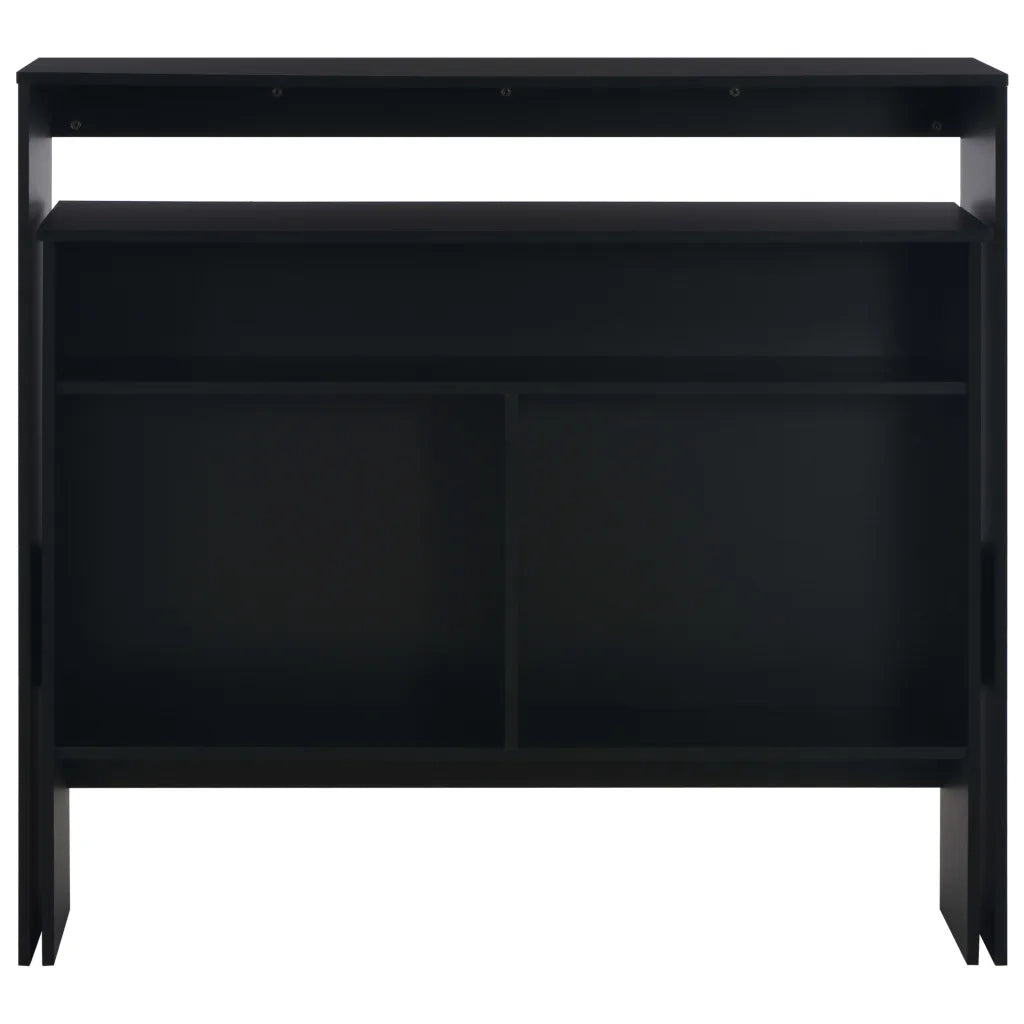 Tavolo da Bar con 2 Piani d'Appoggio Nero 130x40x120 cm 280218