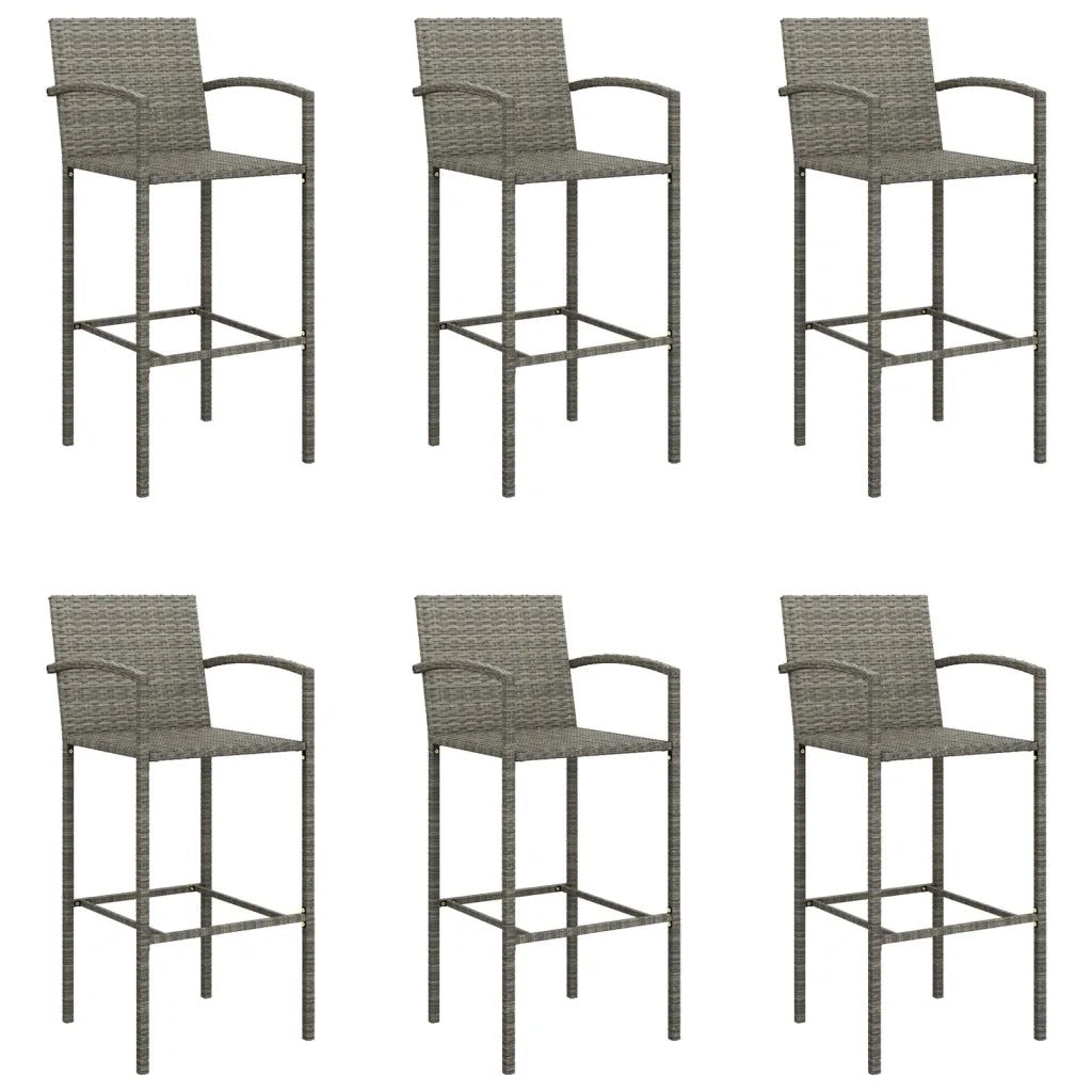 Set da Bar da Giardino 7 pz Grigio in Polyrattan 3187658