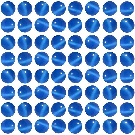 MJDCB 35 pezzi di cristallo blu reale 10 mm a forma di occhio di gatto, cristalli rotondi e liberi, per la creazione di gioielli, bracciali, collane, orecchini e accessori