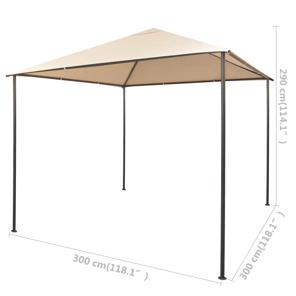 Gazebo | Pergolato Padiglione Tenda Tettoia 3x3 m Acciaio Beige
