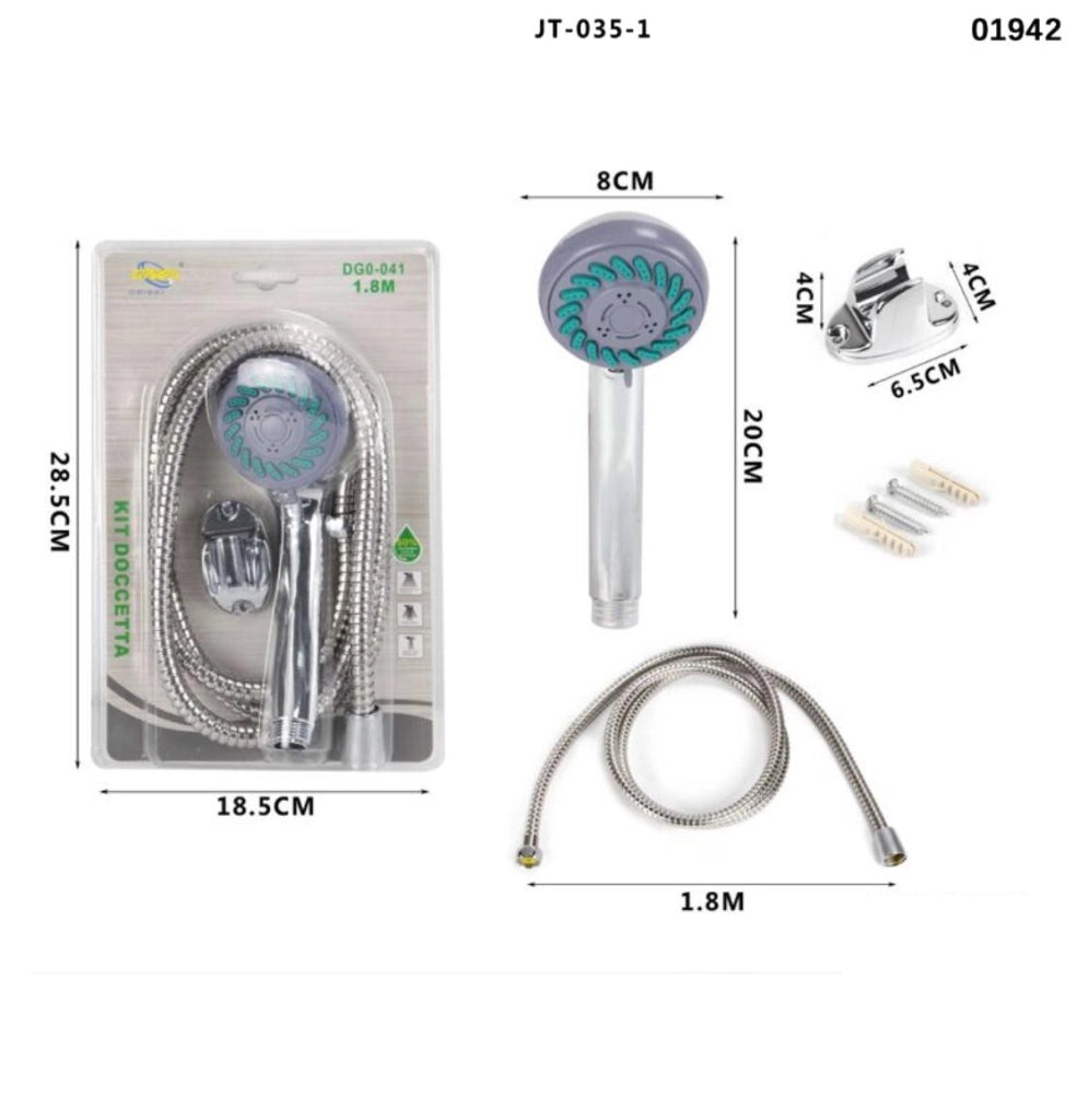 SOFFIONE BRACCIO DOCCINO UNIVERSALE BAGNO DOCCIA VASCA TUBO ROTONDO 01942