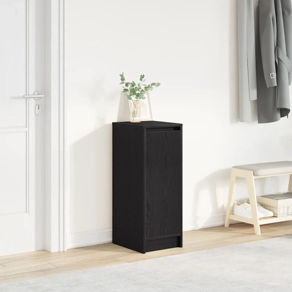 Scarpiera Rovere Nero 29,5x34x76 cm in Legno Multistrato 861860