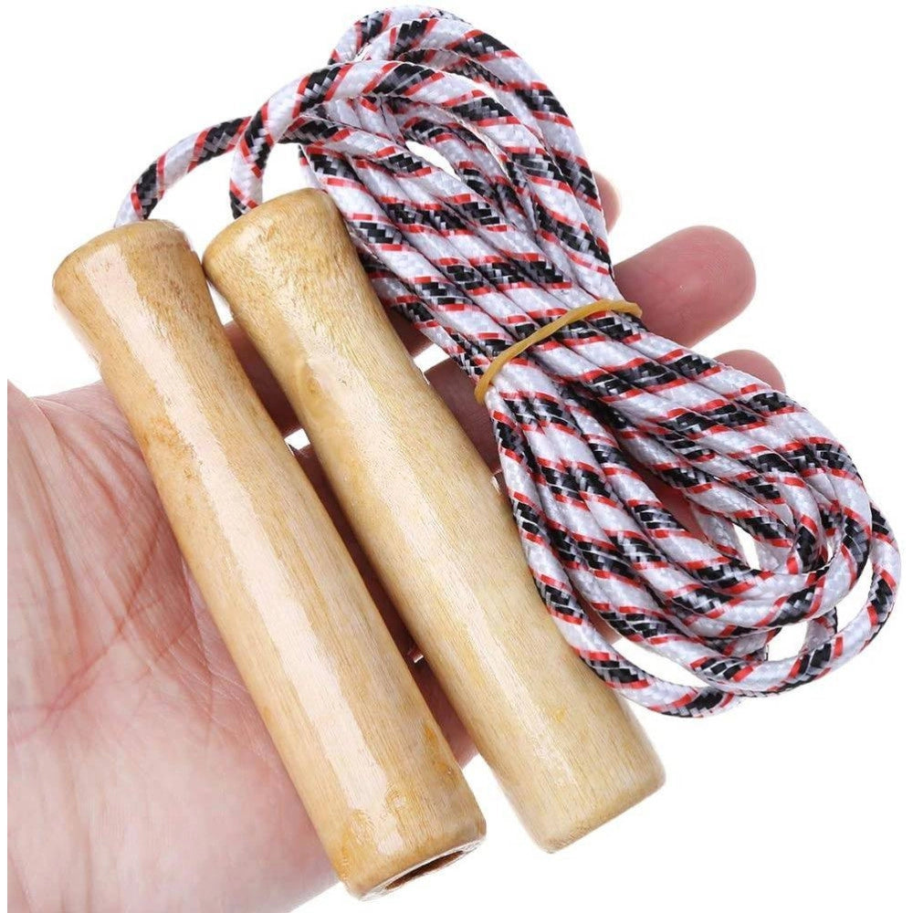 Trade Shop - Corda Per Saltare Allenamento Crossfit Jump Rope Pugilato Fitness Manici Legno -
