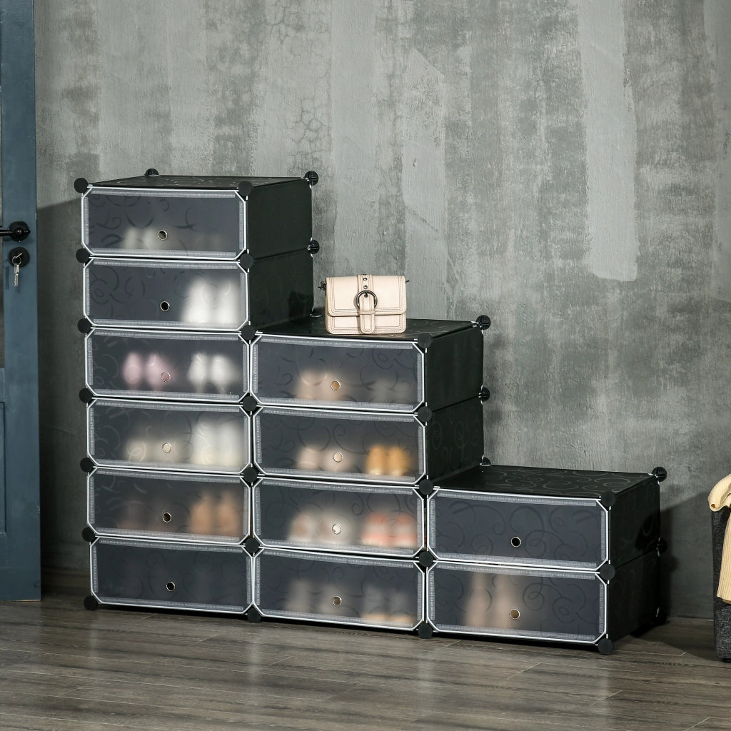 Scarpiere 12 Box ¨C zephmum ¨C Nero Bianco Plastica