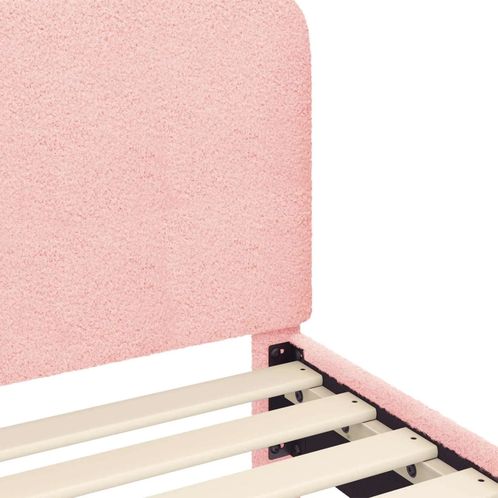 Struttura letto bambini con testata-Giroletto per bambini Rosa 90 x 190 cm Boucl¨¦ 574423