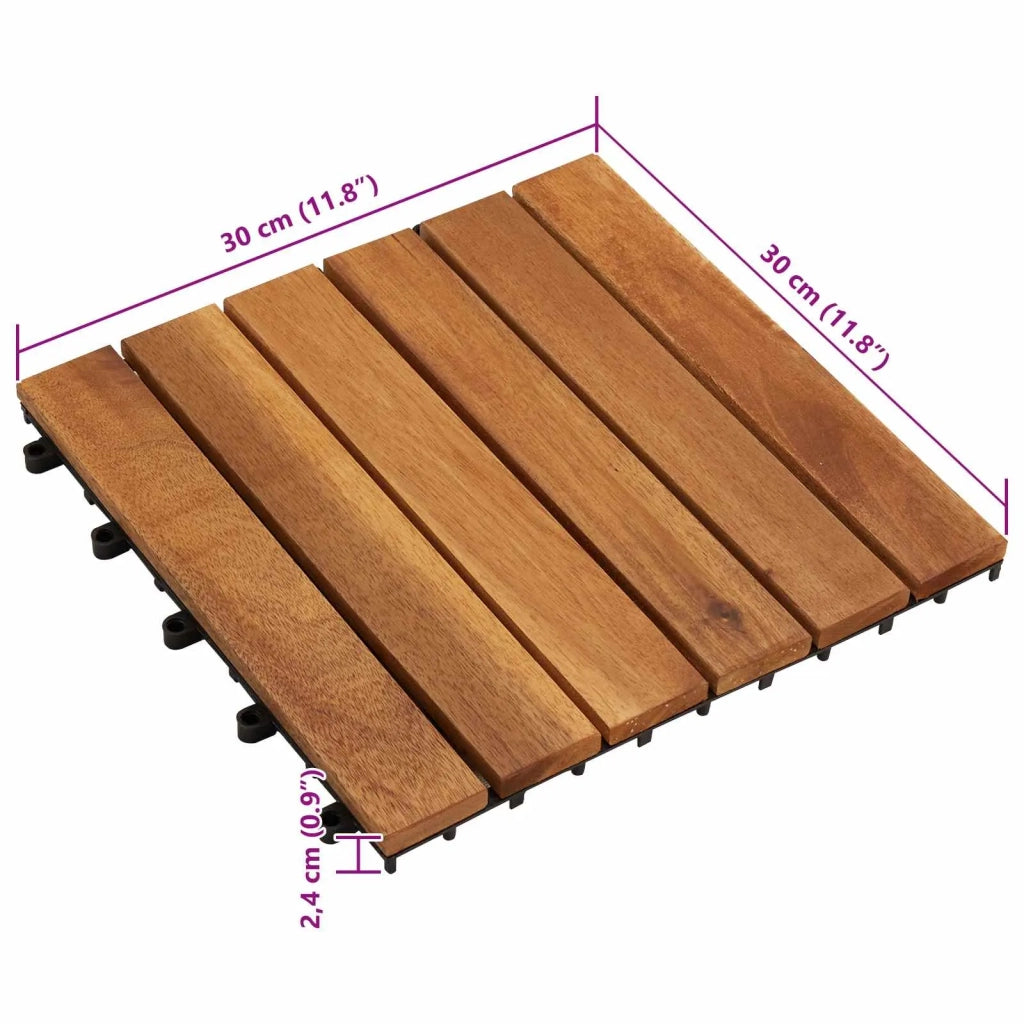 Piastrella per Decking 30 pz Marrone 30 x 30 cm CFW7613391