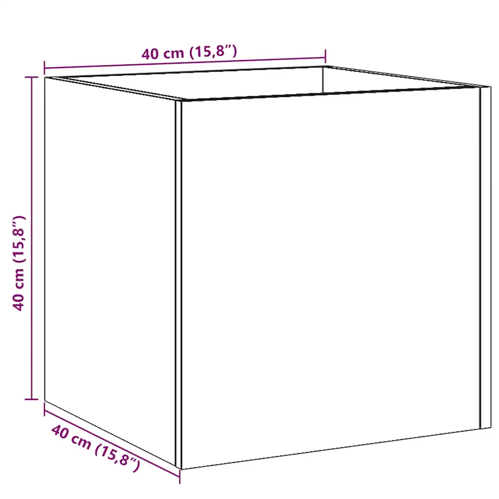 Fioriera-Vaso da Esterno-Contenitore per Piante Legno Antico 40x40x40 cm in Legno Multistrato