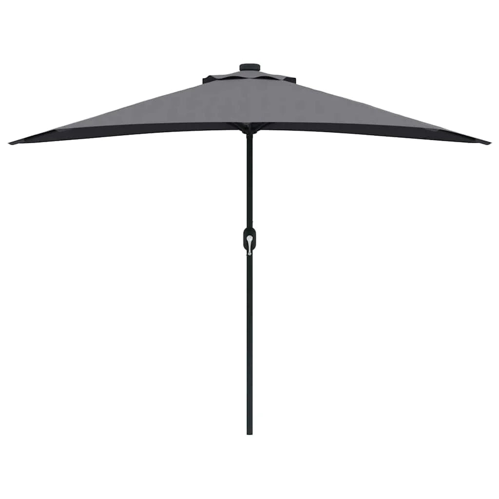 Moderno ombrellone da giardino pieghevole 294 x 150 x 224 cm con illuminazione a LED per un'atmosfera accogliente realizzato in poliestere antracite 02_0058668