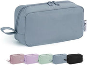 Borsa di cosmetici per donne, borsa da trucco per donne, borsa da trucco piccola, borsa da trucco (grigio blu, grande)