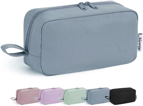 Borsa di cosmetici per donne, borsa da trucco per donne, borsa da trucco piccola, borsa da trucco (grigio blu, grande)