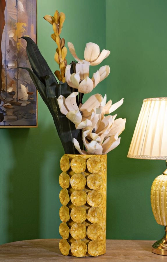 Vaso Drop 16x15x33 cm in Ferro Giallo
