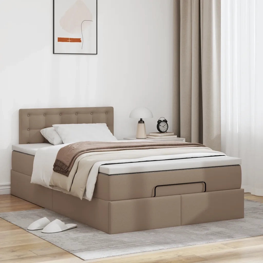 Struttura Letto Pouf con Materasso 120x200 cm Similpelle 3312151
