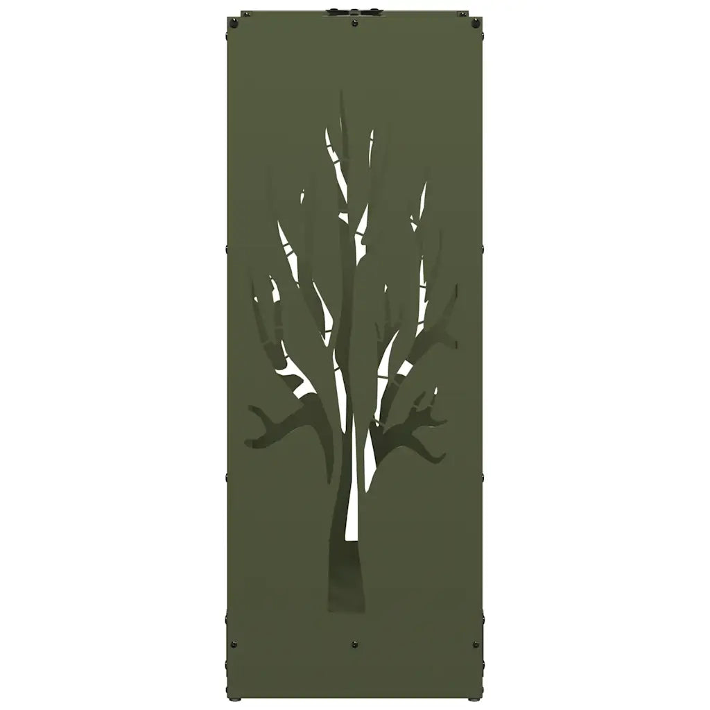 Rastrelliera per Legna da Ardere Verde Oliva 40x30x80 cm
