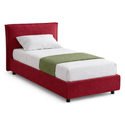Bruino, Letto Singolo Sfoderabile Made in Italy, Rosso