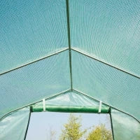 Serra da Giardino a Tunnel 6 m² con 6 finestre e Porta a Zip, Tela PE, Struttura in Ferro Zincato, Verde