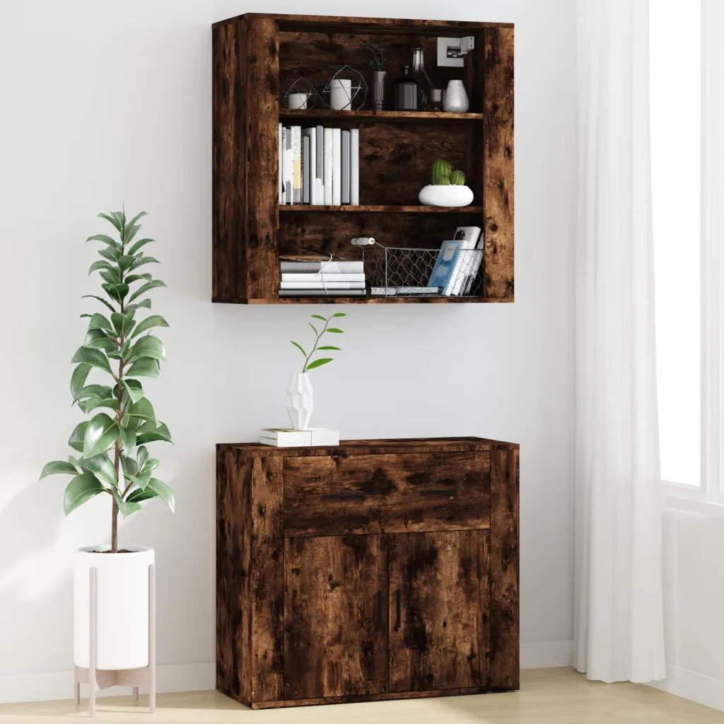 Credenza | Madia | Buffet da pranzo | Armadio da pranzo Rovere Fumo in Legno Multistrato