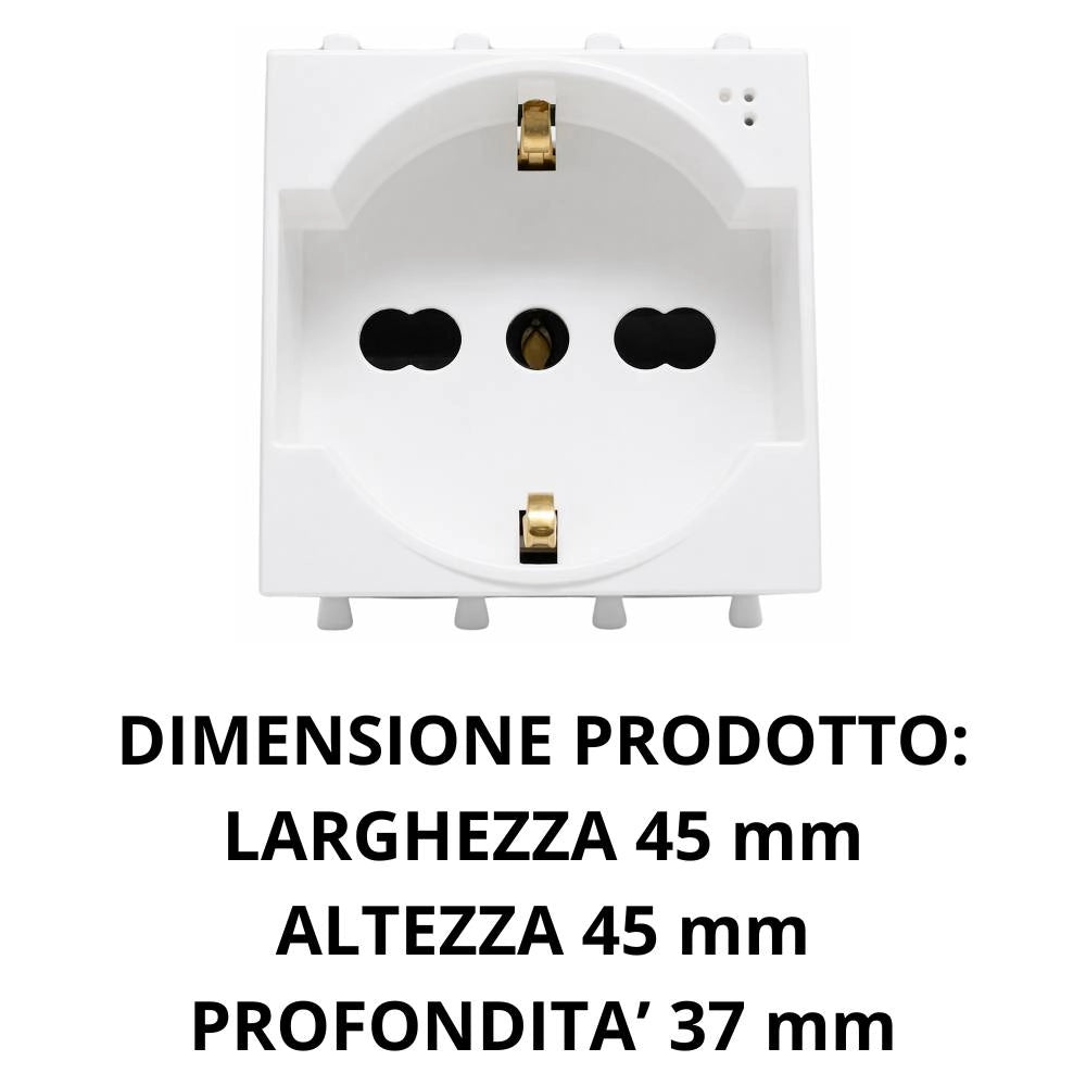 Presa schuko bipasso universale ave domus s44 bianco lucido