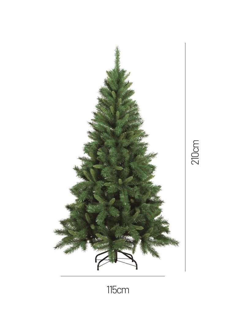 Albero di Natale Sugarplum, Albero artificiale extra folto, Albero effetto reale in PVC, 731 rami, Altezza cm 210